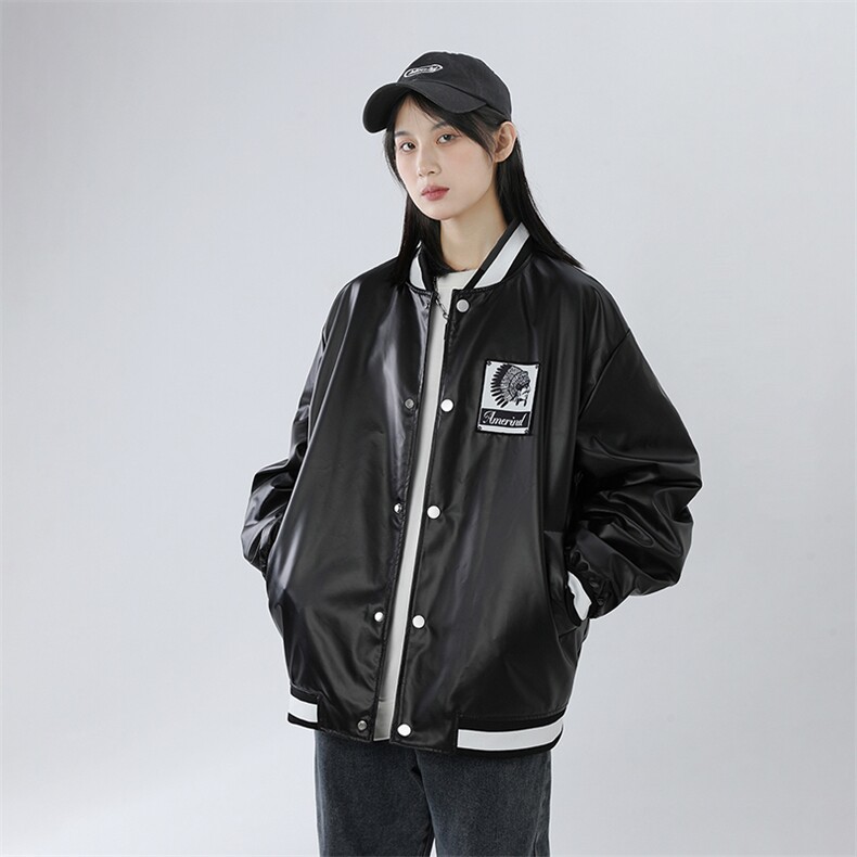潮男大货秋装夹克男亮面棒球服男女夜店外套男JK1702款P95中性B，男装夹克，星座401