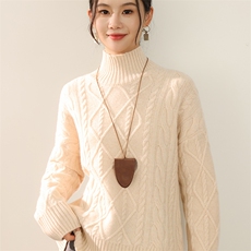 2025年秋季时尚百搭通勤简约半高领羊毛衫，女装羊毛衫，奢优羊绒