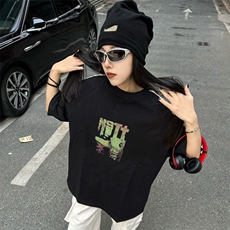 抖音得物高品质二开240克宽松纯棉美式潮牌三条杠织带短袖T恤，男装T恤，电商A486-1