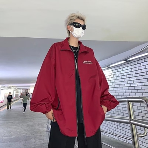 春秋季日系立领夹克衫男士新款潮牌衣服宽松休闲青少年冲锋衣图片