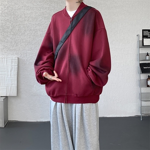 美式高街vibe废土风做旧开衫卫衣夹克男氛围感外套情侣装 WY25P88图片