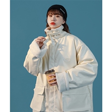 MY207-P138皮料羊羔毛撞色踩明线棉服皮衣外套女控158，男装皮衣，星座1408-1