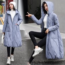 羽绒服90绒女中长款2020年冬季新款连帽外套加大加厚，女装羽绒服，海爱依仁