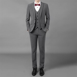 西服三件套套装男士商务帅气英伦风中青年正装外套ASD17211-P375，男装西服套装，电商B212（原钱塘6029）