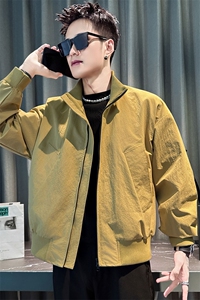 J2568-P78控118春秋季立领夹克潮流宽松褂子2025新款男装上衣痞帅图片