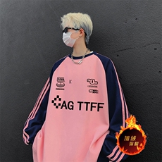 粉色拼藏青袖(加绒）