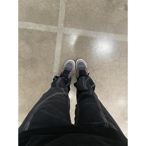 水洗做旧黄泥染牛仔裤男潮ins直筒微喇显瘦堆积裤子 N7220图片