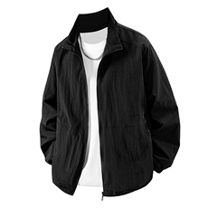 抖音男夹克衫立领拉链开衫冲锋衣外套加大码M-5XLJK8919-P30，男装夹克，星座1402-3