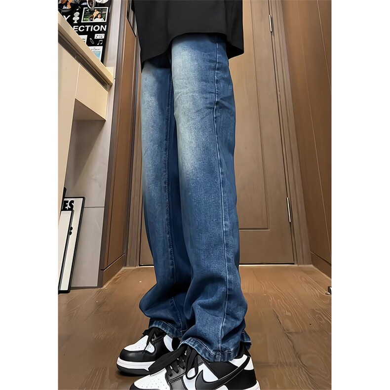 K911～有货（自家图）美式猫须水洗宽松微喇阔腿牛仔裤男-P55控78,男装牛仔裤,星座218-5