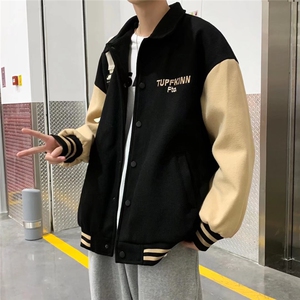 翻领棒球服男潮牌百搭外套韩版潮流小众港风ins高街夹克W039-p55图片