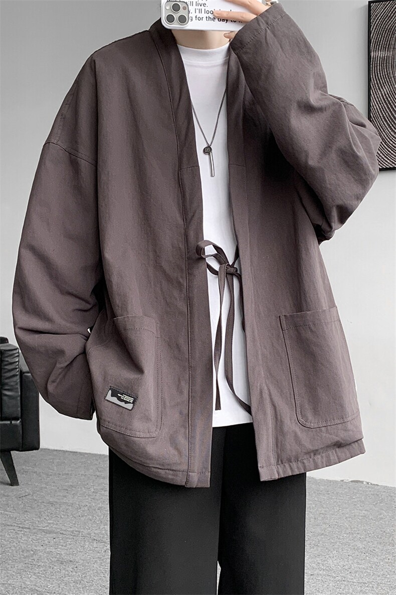 8XL-M特大码夹克男新中式道袍双面穿风夹克外套男JK1308P118,男装夹克,电商D206-1