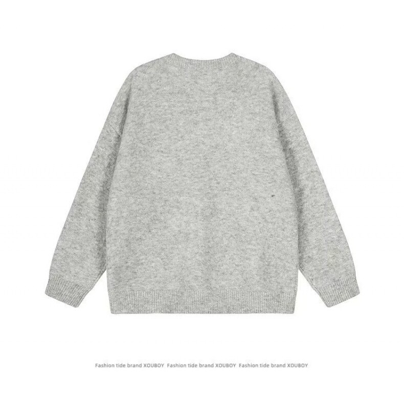 1506/QM4320/P54仿貂毛运动徽章球服v领毛衣,男装针织衫/毛衣,星座1506