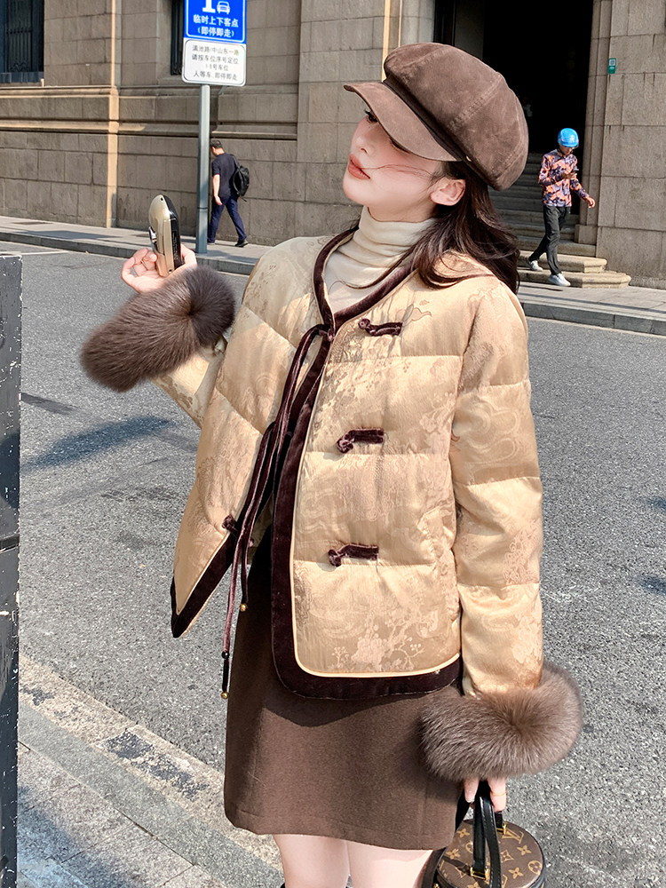 【现货】90绒真狐狸毛新中休闲羽绒服2693-P335-K448,女装羽绒服,浙宝189