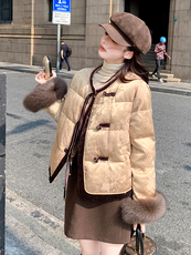 【现货】90绒真狐狸毛新中休闲羽绒服2693-P335-K448，女装羽绒服，浙宝189