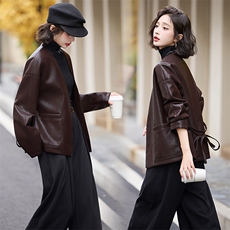 短款皮衣女春季2026新款欧货气质高级感pu皮外套小个子夹克，女装皮衣，冬木谷雨
