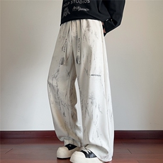 X416B-1-KL3223-特批30限68工装扎染美式阔腿男垂感潮牌休闲卫裤，男装休闲裤，星座416B-1