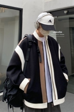 男装拼色夹克23秋冬新款呢料毛呢大衣男生外套XZ514-2-F627-P115，男装夹克，星座514-2(原B239)