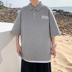 抖音得物供货日系港风复古水洗简约大码T恤短袖1500-P45控价68，男装T恤，电商A441-1
