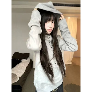 网图有货 简约超软糯亲肤连帽针织衫男女散口卷边毛衣 A1276-P72图片