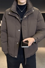 新标90纯色无帽立领羽绒服休闲百搭上衣外套男A329-YR2552-P270，男装羽绒服，电商A329