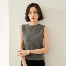 2024秋款粉色无袖马甲女宽松显瘦百搭针织背心外套，女装马甲，蚂蚁派对工厂直营店