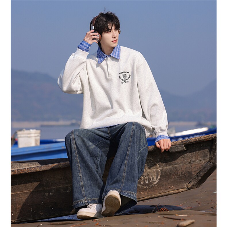 假两件大码M-5XL卫衣表面100%棉底部100%聚酯纤维78074P59控88，男装卫衣，星座226-1