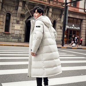 2023新款直播羽绒 派克服男女秋冬长款加厚外套 班服图片