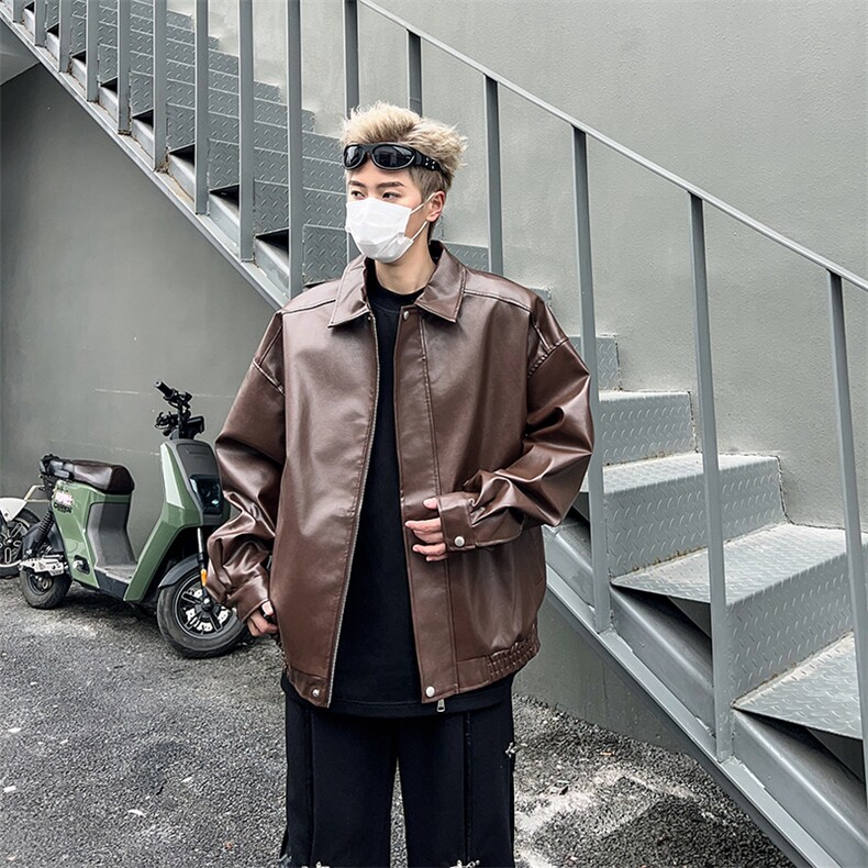 2024春季新款机车皮衣外套男美式复古潮流pu皮夹克现货W8125-P60,男装夹克,星座512-4