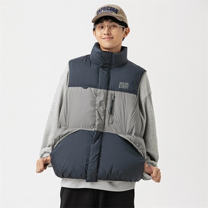 2026冬季新款男日系潮牌立领白鸭绒羽绒服马甲加厚外套YR26-F199图片
