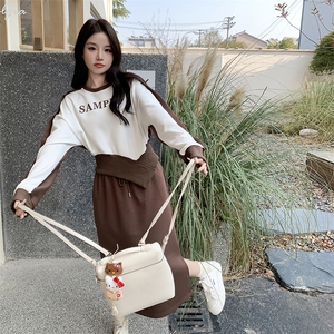 2024春季新款盐系穿搭御姐卫衣套装女轻熟风高级半身裙两件套图片