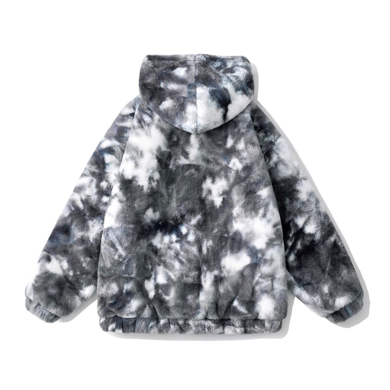 羊羔毛棉衣潮扎染情侣大码M-5XL毛绒外套男MY78198P138控198，男装棉衣，星座227-7