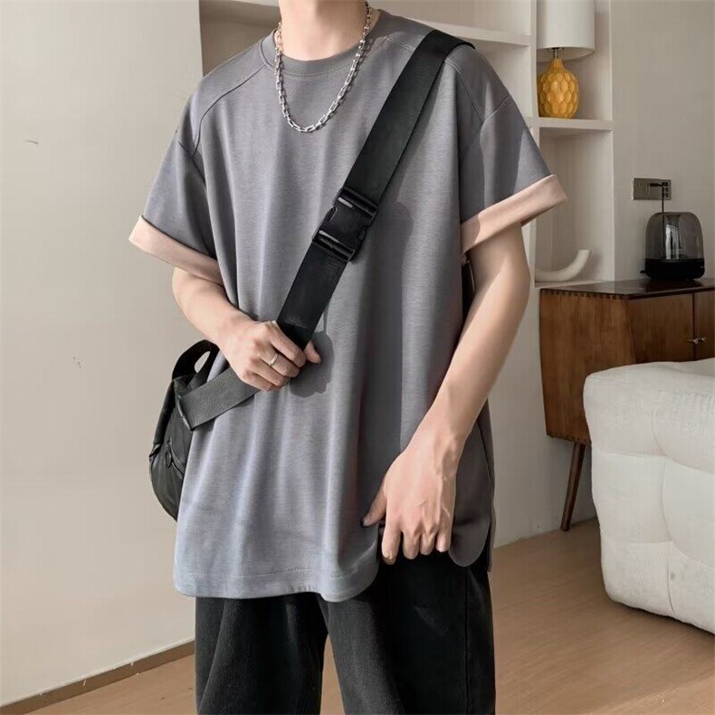C524P43夏装男生休闲简单百搭短袖T男装上衣日系潮男,男装T恤,星座512-6