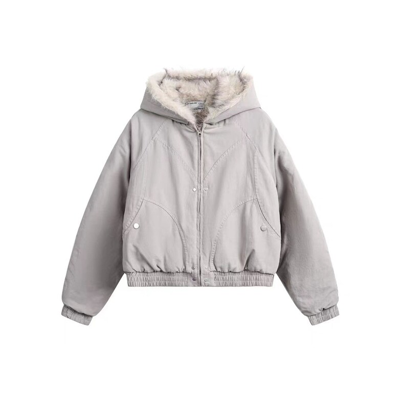 【高质量】座山雕短款cleanfit加厚情侣毛领棉衣外套G803P110网图,女装棉衣/棉服,电商B245