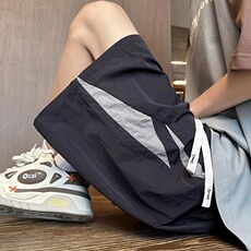 夏季休闲短裤男潮牌冰丝透气速干薄款宽松裤子运动潮流沙滩五分裤，男装牛仔裤，星座506A