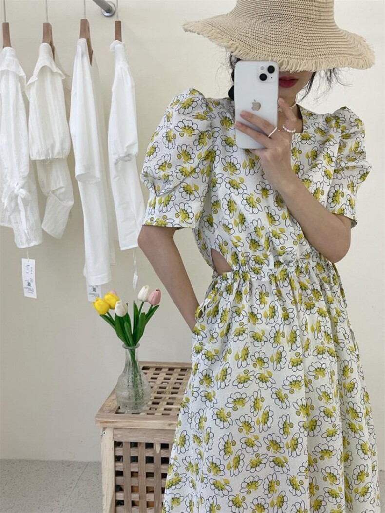 设计款碎花连衣裙，女装连衣裙，DAP
