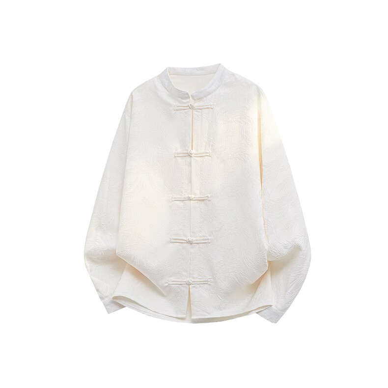 现货CS7187-P42特控78大码风盘扣新中式简约衬衫，男装衬衫，电商D232