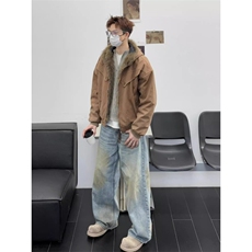 孙圣云啊云纽扣铠甲座山雕美式覆古cleanfit情侣棉服短款外套潮，男装棉衣，星座506A