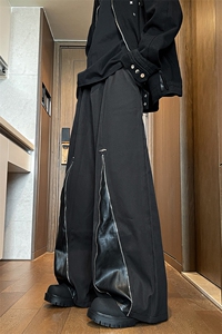 现货 ZK7973-P65嘻哈街头小众美式街复古阔腿垂直宽松拉链拖地裤图片