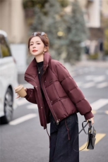 现货主推短款立领加厚保暖白鸭绒羽绒服女2025冬新款，女装羽绒服，余墨