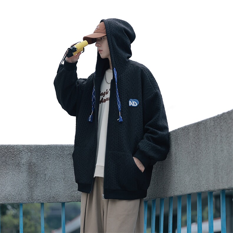 citboy酒店秋冬大麻花开衫连帽高品质卫衣夹克外套WK221-P60控88,男装夹克,电商B370