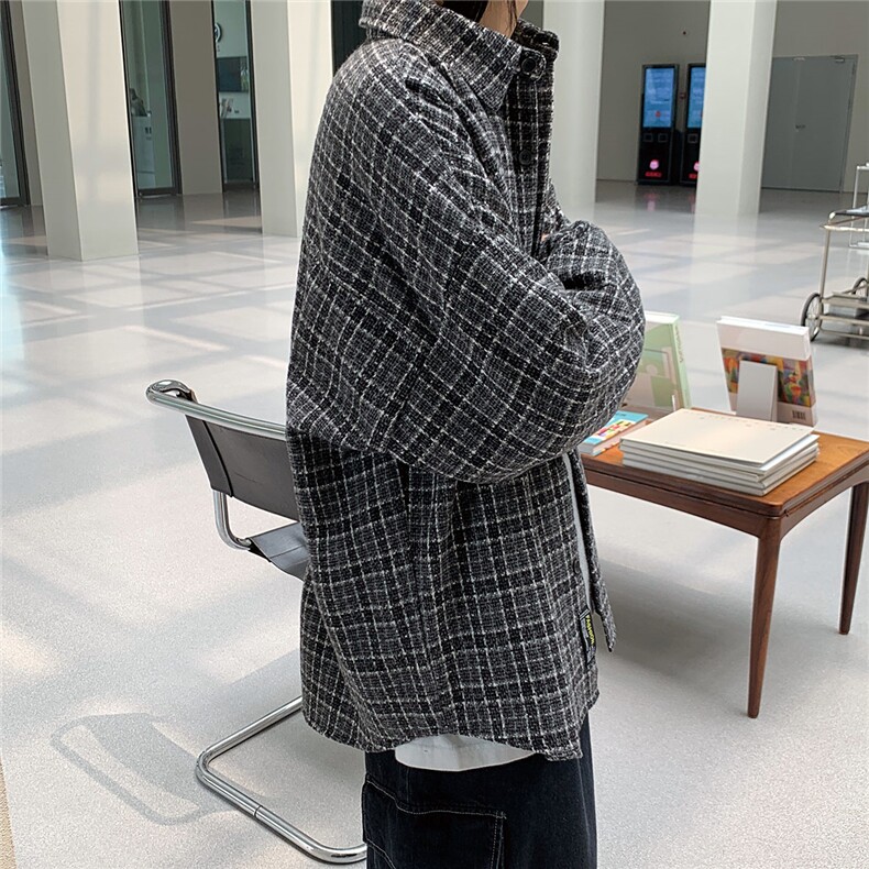高品质大货港风格子衬衫男大码百搭衬衣宽松情侣外套DX125P60,男装衬衫,电商B413-1
