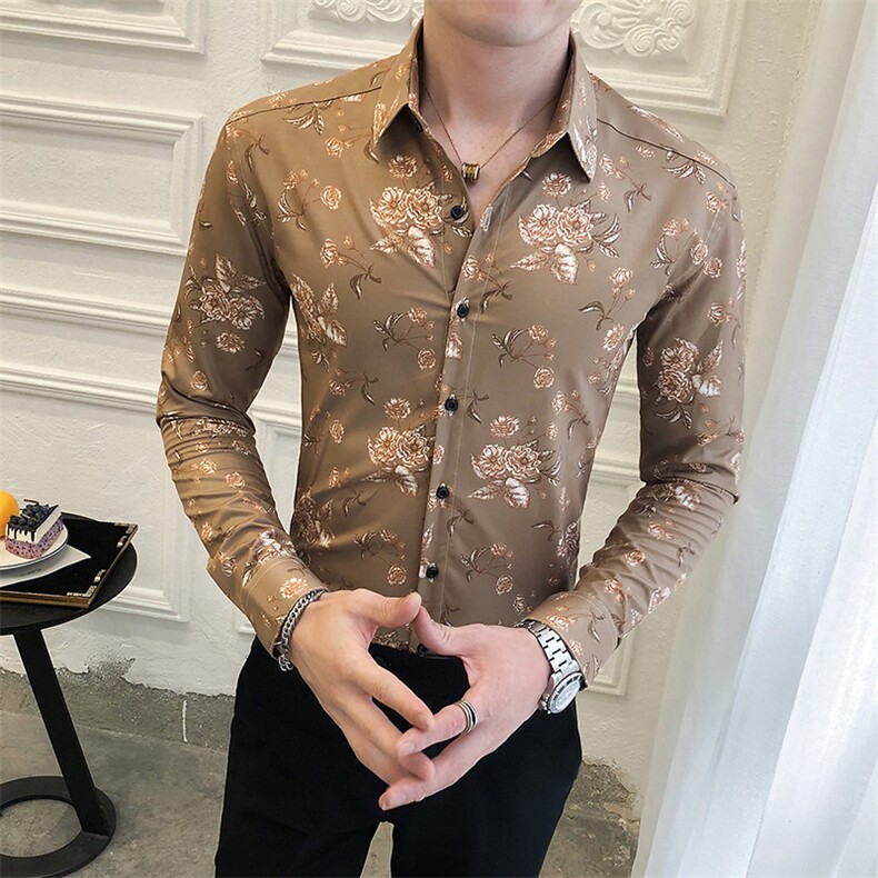 312A-5-274-P55长袖高级感秋季休闲英伦发型师韩版纯色男士衬衣,男装衬衫,星座312A-5