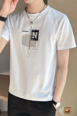 夏季短袖T恤男士潮牌印花半袖上衣2025新款夏装A313-5816-P48，男装T恤，电商A313