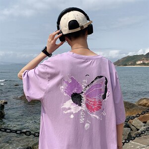 图案已注册港风日系休闲情侣潮大码风短袖T恤DT746F25控39，男装T恤，星座227-7