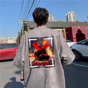 2025夏季新款麂皮绒抖音品质印花短袖djp308-特批23控39图片