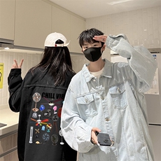 牛仔夹克男大码牛仔外套男茄克NJ77383-P60，男装夹克，电商A040