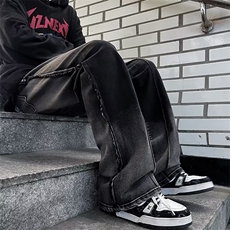 美式渐变牛仔裤男秋冬高街直筒裤潮ins宽松休闲长裤子RK1152-P46，男装牛仔裤，星座412-2