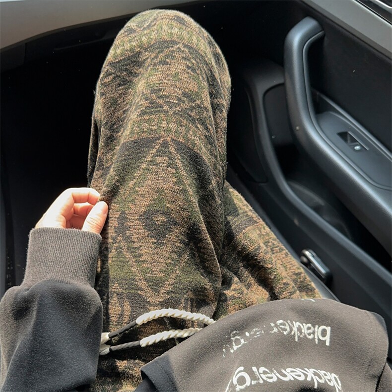 07现货M-5XL民族风宽松直筒裤棉毛混纺阔腿裤XZ211-1-K2445-P55，男装民族服装，星座211-1