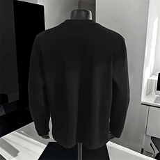 抖音得物高品质美式高街重磅曼巴棉cleanfit螺纹拼接卫衣长袖T恤，男装T恤，电商A486-1