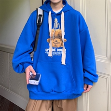2025秋冬潮男卡通小熊印花卫衣男青少年学生连帽卫衣男WY850-P35，男装卫衣，电商A062